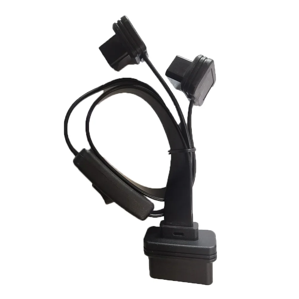 Obd2 One-to-two Extension Extension Cord Flat Wire With Switch for Car Diagnostics
