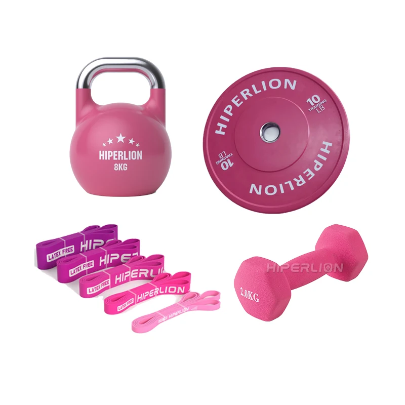 rose pink rubber kettlebell bumper plates