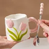Single cup tulip pink spoon