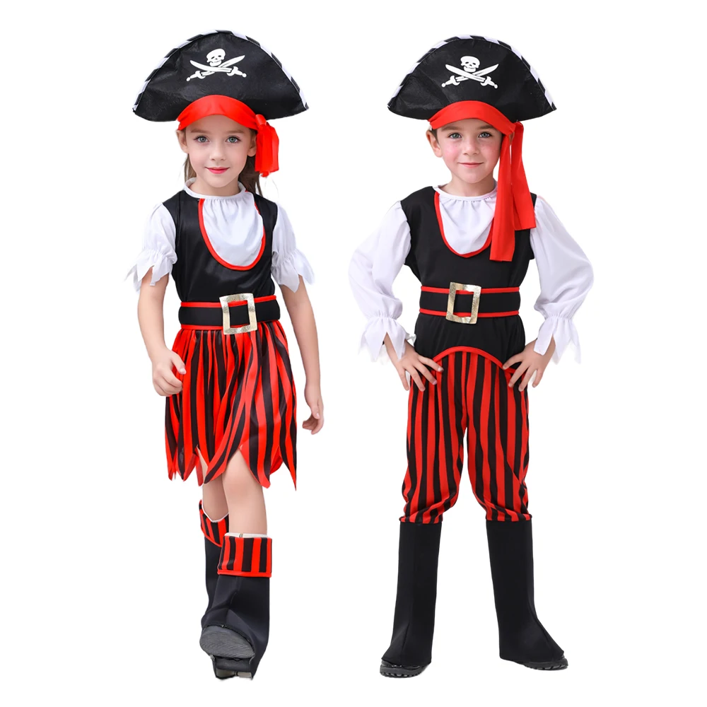 Disfraz Pirata Infantil 3-4 Años - Top, Pantalones, Diadema Y Cinturón Rojo - Perfecto Para Carnaval Y Fiestas