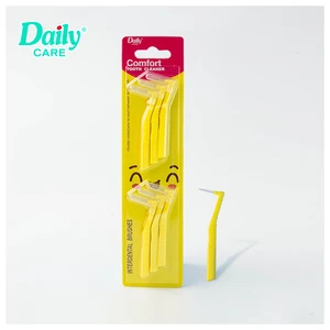 Daily Care PP Handle Dupont Plastic Filament Stainless Steel Wire 0.45mm 0.6mm 0.7mm Interdental Teeth Brush for Oral Care