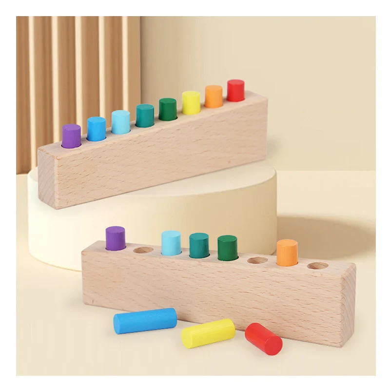 Baby Wooden Montessori Toys Children Puzzle Cylinder Blocks juguetes montessori de madera Kids toys wholesale