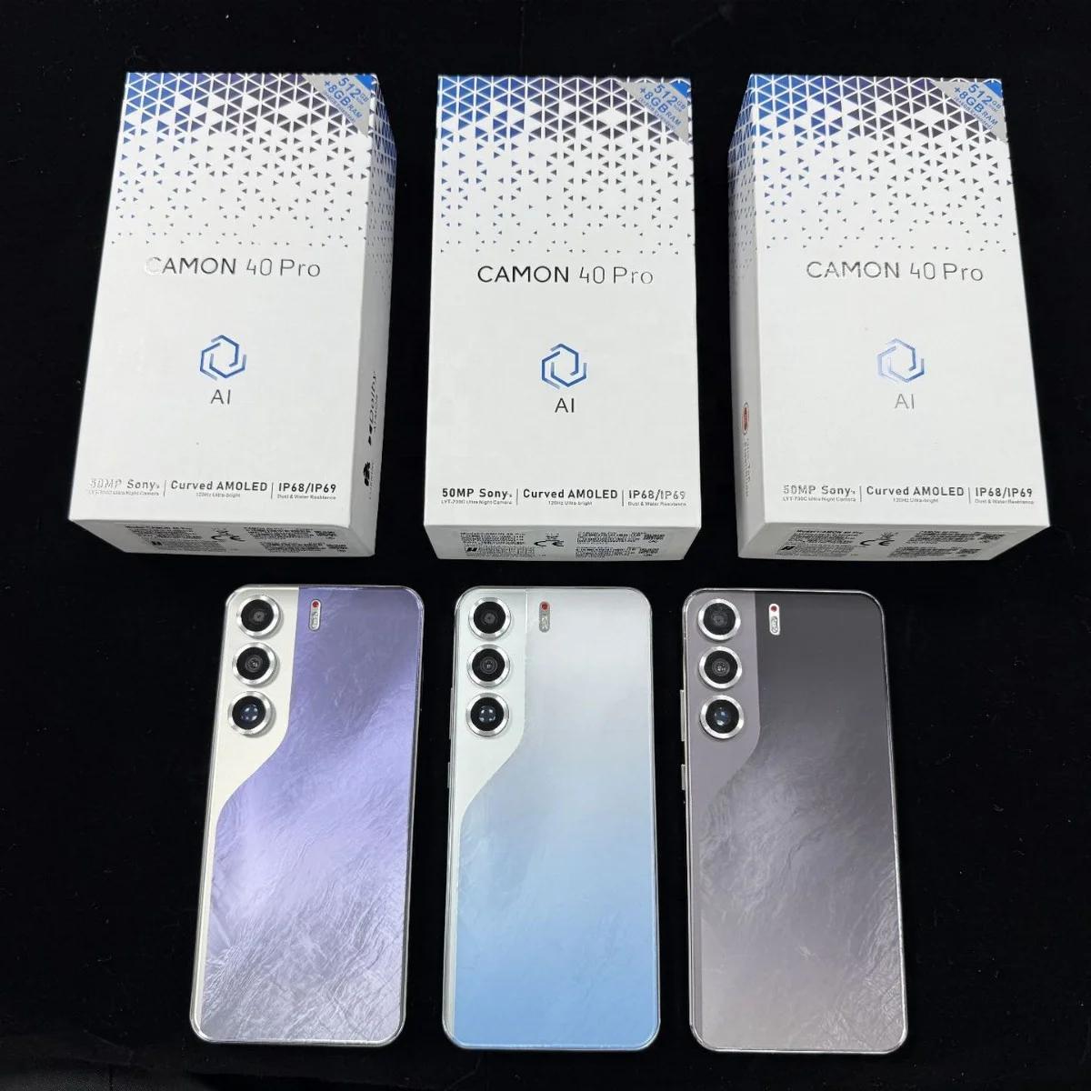 CAMON 40 Pro 5G Dual SIM Free Global 版 TECNO Camon 40 Pro 5G Android Cell Phone (12GB+256GB/WHITE