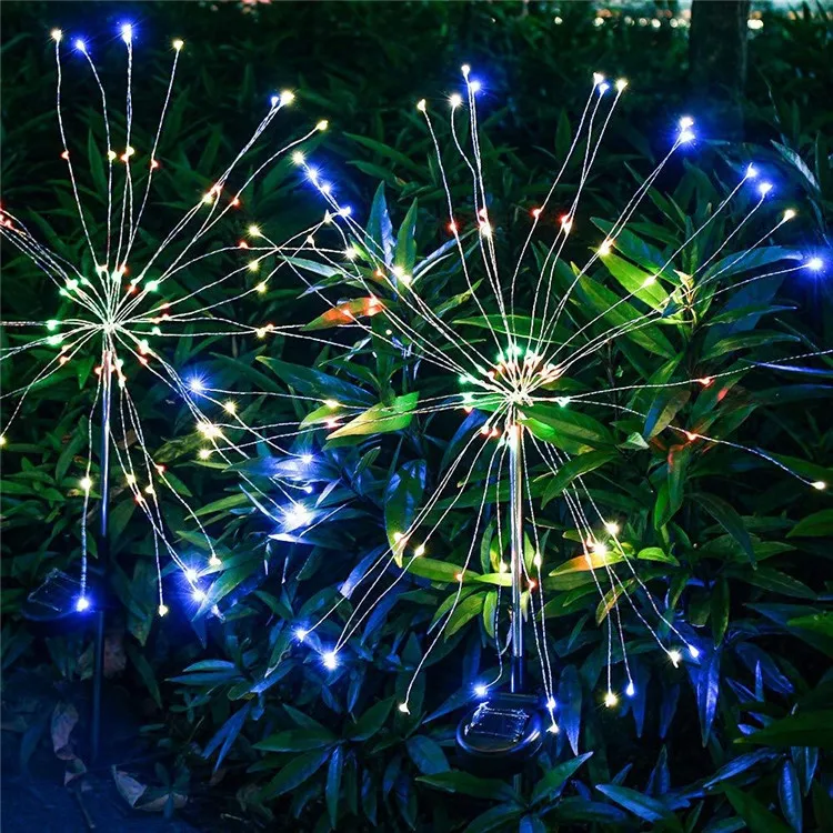 Solar Firework Dandelion Lights Outdoor Waterproof DIY String Light LED Fairy  for Garden Lawn Landscape Holiday Lights
