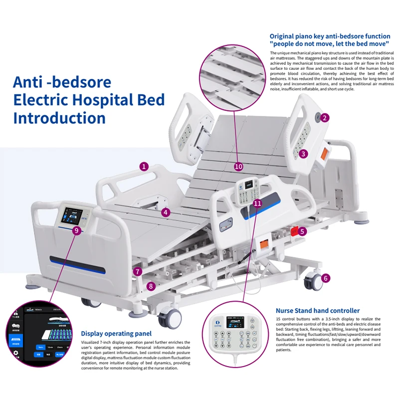 multifunction folding adjustable electric medical patient nursing bed-58