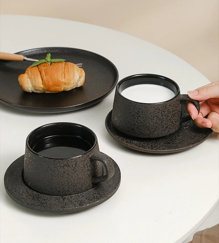 Japanese Coffee Cup Set Retro Creative Ceramic Cappuccino Latte Cup Set