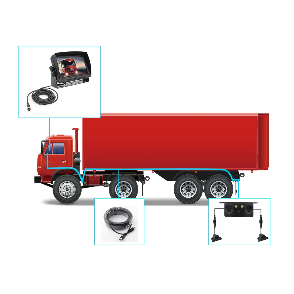 
 7 дюймов AHD дисплей заднего вида камера системы для всех автомобилей грузовик камеры с отверстиями для парковочных сенсоров камеры системы PZ610  