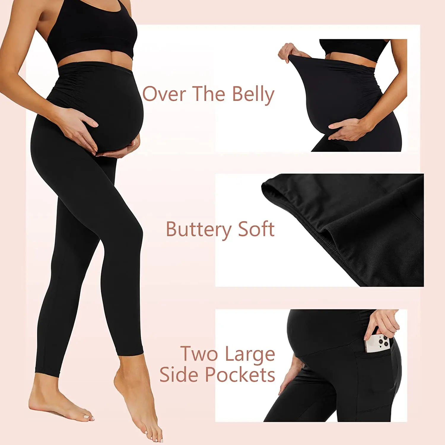 Women High Waist Essential Stretch Secret Fit Belly Legging Pregnancy
