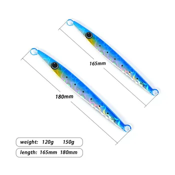 Fast-Sinking Artificial Hard Bait Jig Lure 150g Long-Cast Laser Metal Lead Jig Without Hooks for Jigging – Metal Jig – view 5