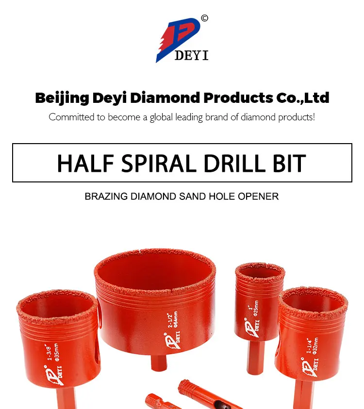 product hexagonal shank with spiral grain  dry drill brazed core drill bits ceramic tile diamond drill bits for concrete granite-14