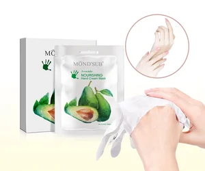 Private Label Natural Organic Avocado Extract Deep Nourishing Whitening Hand Cream Mask Sheet OEM