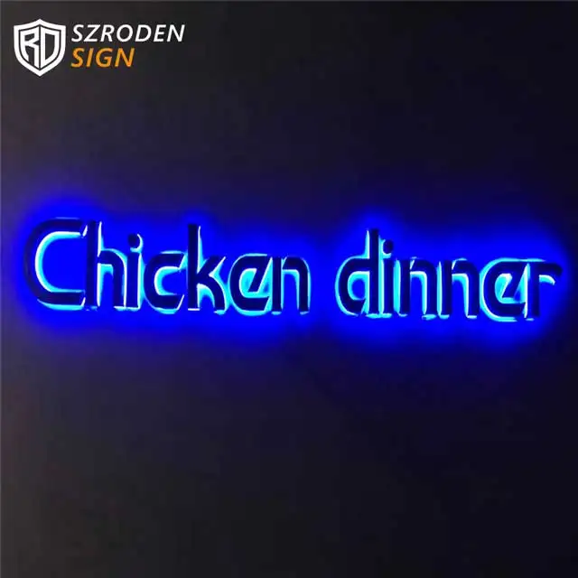 3D LED Stainless Steel Backlit Channel Letters Sign Light Wall Logo Signage Sign Custom 3D Led Letter Sign