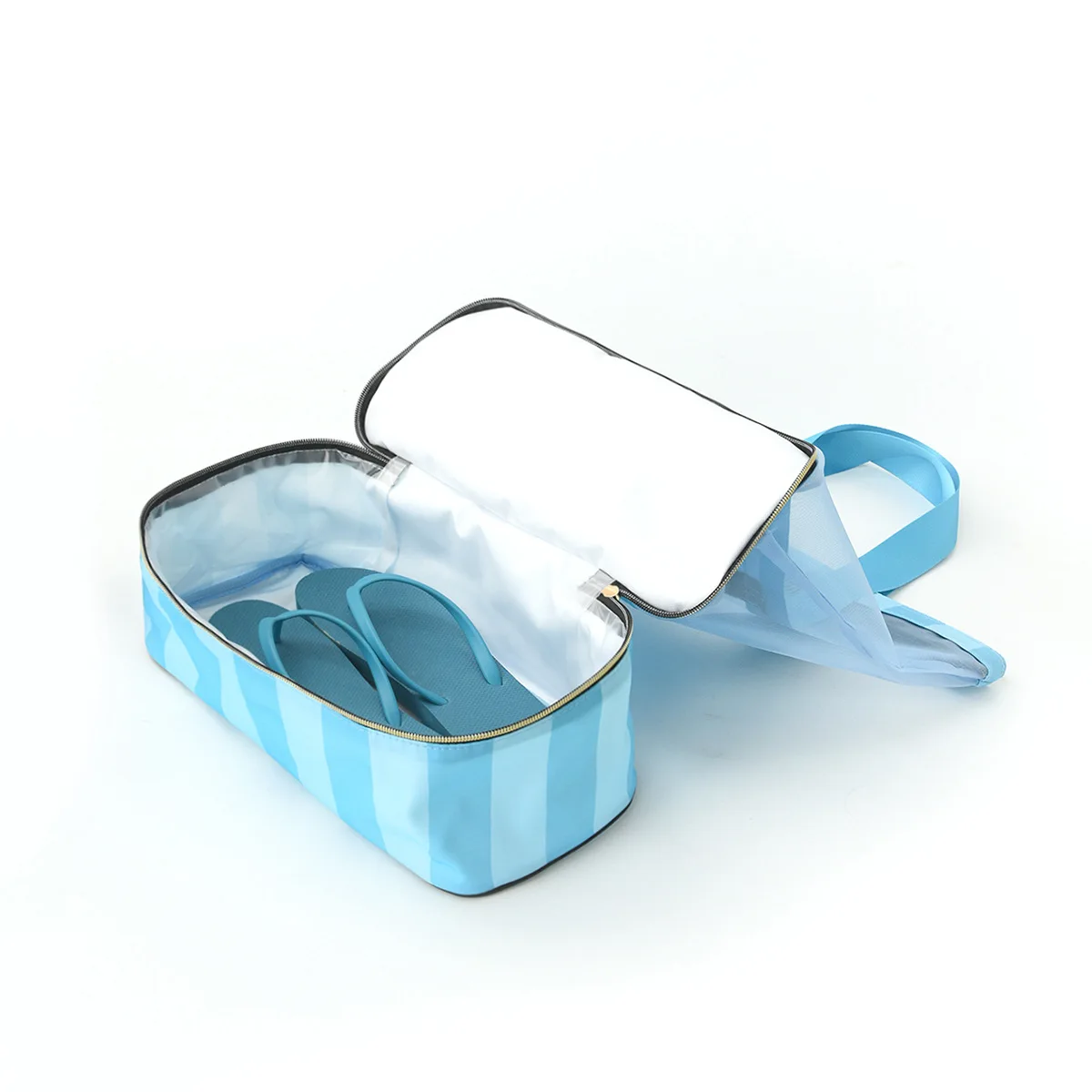 Portable Double-Layer Large Capacity Beach Bag Handheld Travel Storage Swimsuit Waterproof Polyester for Shopping