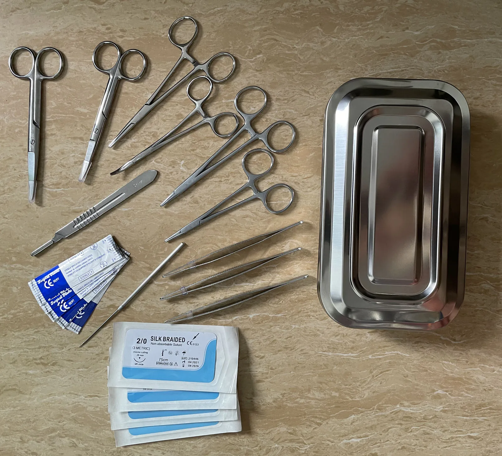 Surgical suture tool kit suture set surgical instrument kit