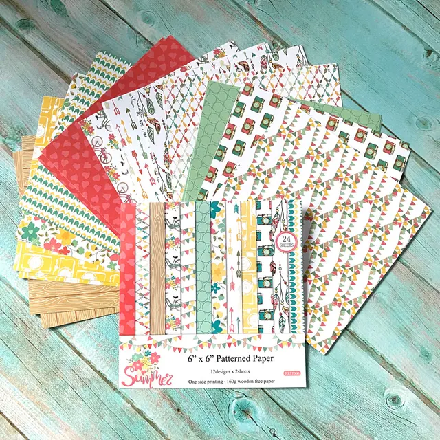 GF Promotion Wholesale 24sheets Flower Patterned Scrapbooking Handmade Craft Background Paper Pack Scrapbook