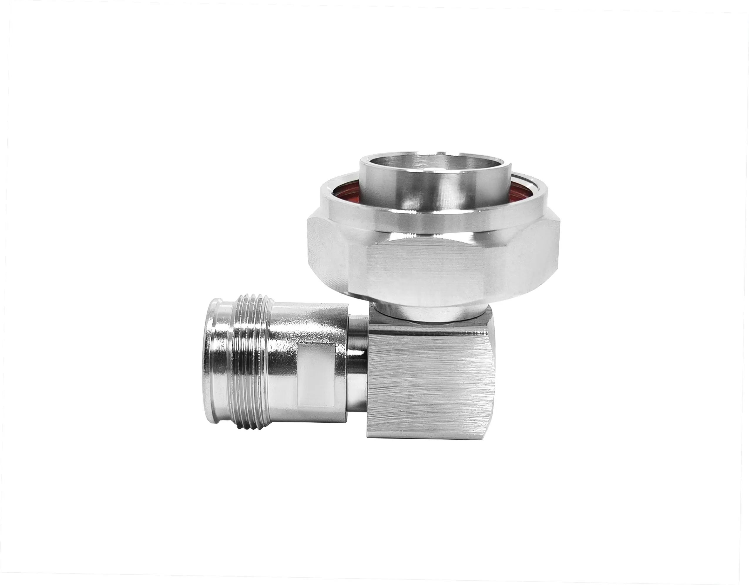 RF Adapter 4.3-10 L20 Female Jack Right Angle 90 Degree to Din L29 Male Pin Elbow Connector
