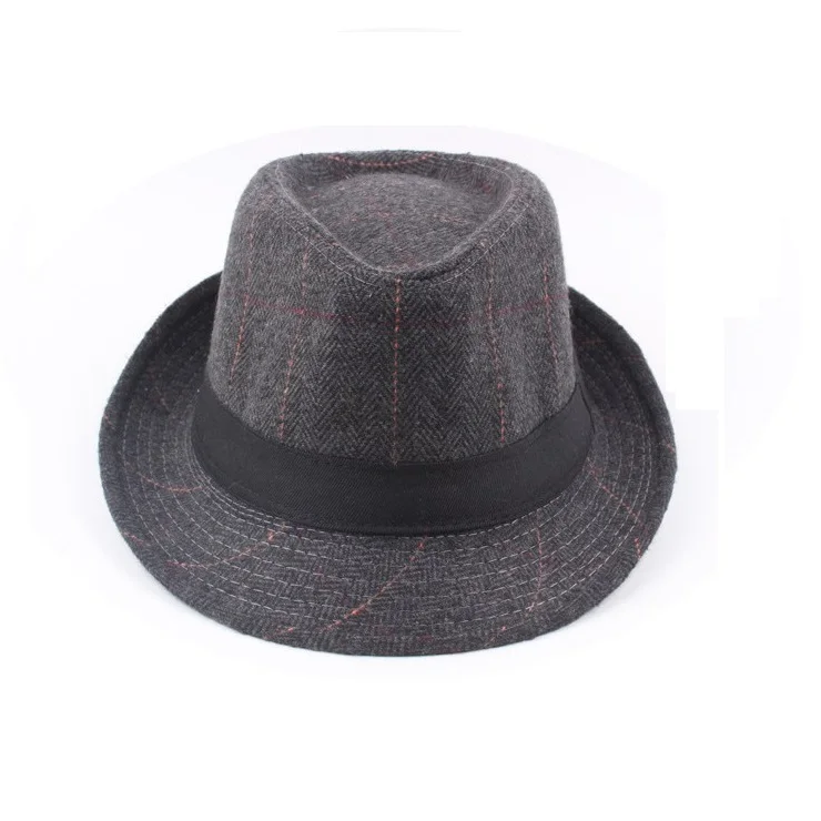 G&F Uomini Pelle Cappello Jazz Pelle Pecora Cappello Fedora Trilby retrò Partito Bowler Autunno E Inverno (Color : Black, Size : 57
