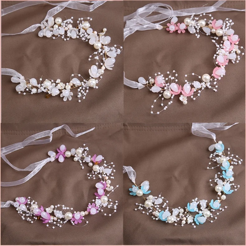 Amaxiu Wedding Bridal Pearl Headband, Flower Girl Pearl Hair Vine Princess Hair Accessories Crystal Headpieces For Women Wedding Party Photography - View #13
