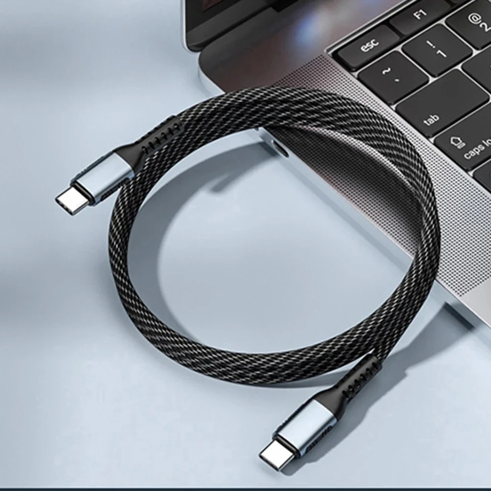 2M 6A PD 240W USB C Cable Fast Charging Data Sync Braided Type C Charger Cord With Smart Chip for Lap Phone Tablet