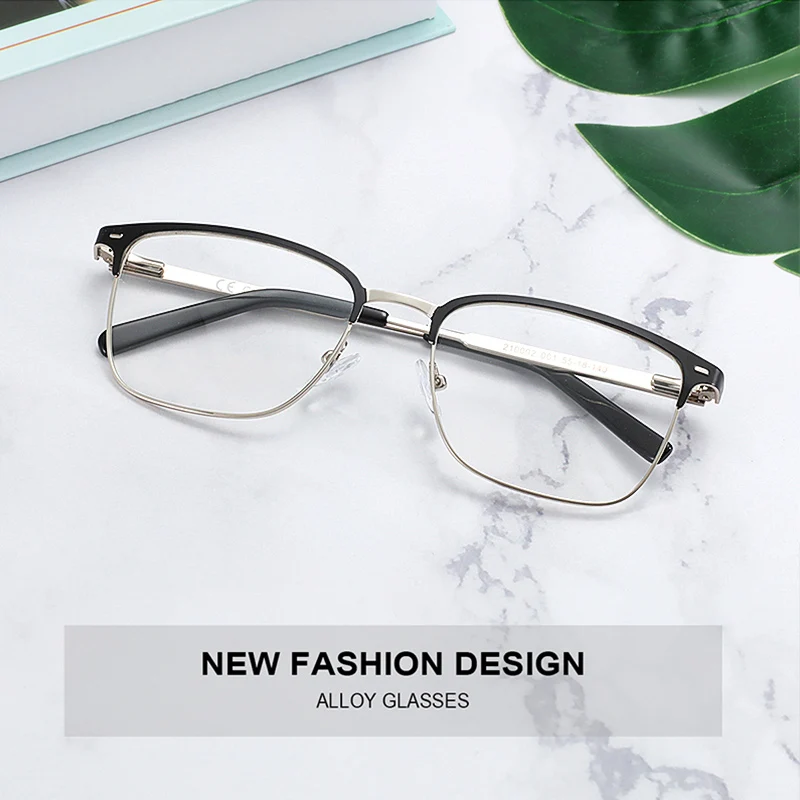2023 New Trendy Fashionable Custom Logo Spectacle Optical Eyeglasses Metal Frames for  Men Prescription Glasses