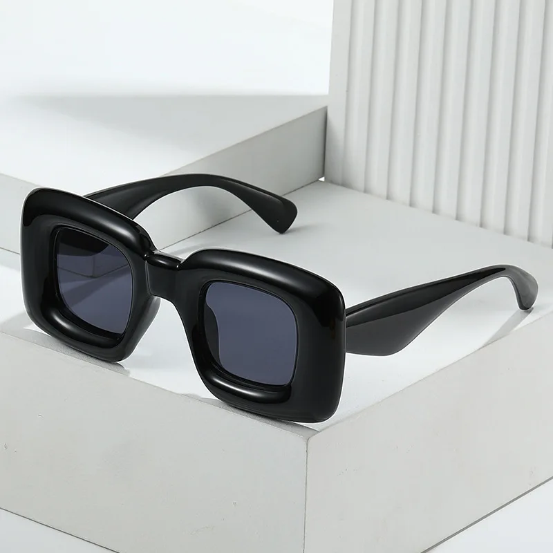 Grandi Occhiali Da Sole Polarizzati Da Uomo Classici Vintage Premium Montatura Quadrata Rettangolare In Acetato Lente Polarizzata Nera Premium Unisex - Foto 4