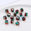 Dark blue, green and red