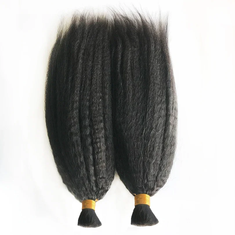 Kinky Rakt Människohår Bulk för Flätning Malaysiskt Remy-hår Utan Väft Micro Braids Hair Bundles 3st/Lot_voghion.com