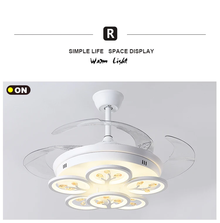 New style  indoor led ceiling fan with light decorative ceiling mounted fan light with remote led fan light