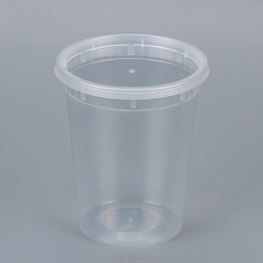 Food Storage Deli Containers with Lids 8oz, 12oz, 16oz, 24oz, 32oz Freezer Clear Deli Cups, BPA-Free Leakproof Round Meal Prep