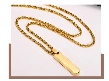 Customized Stainless Steel Jewelry Stereo Rod Necklace Gold Plated ...