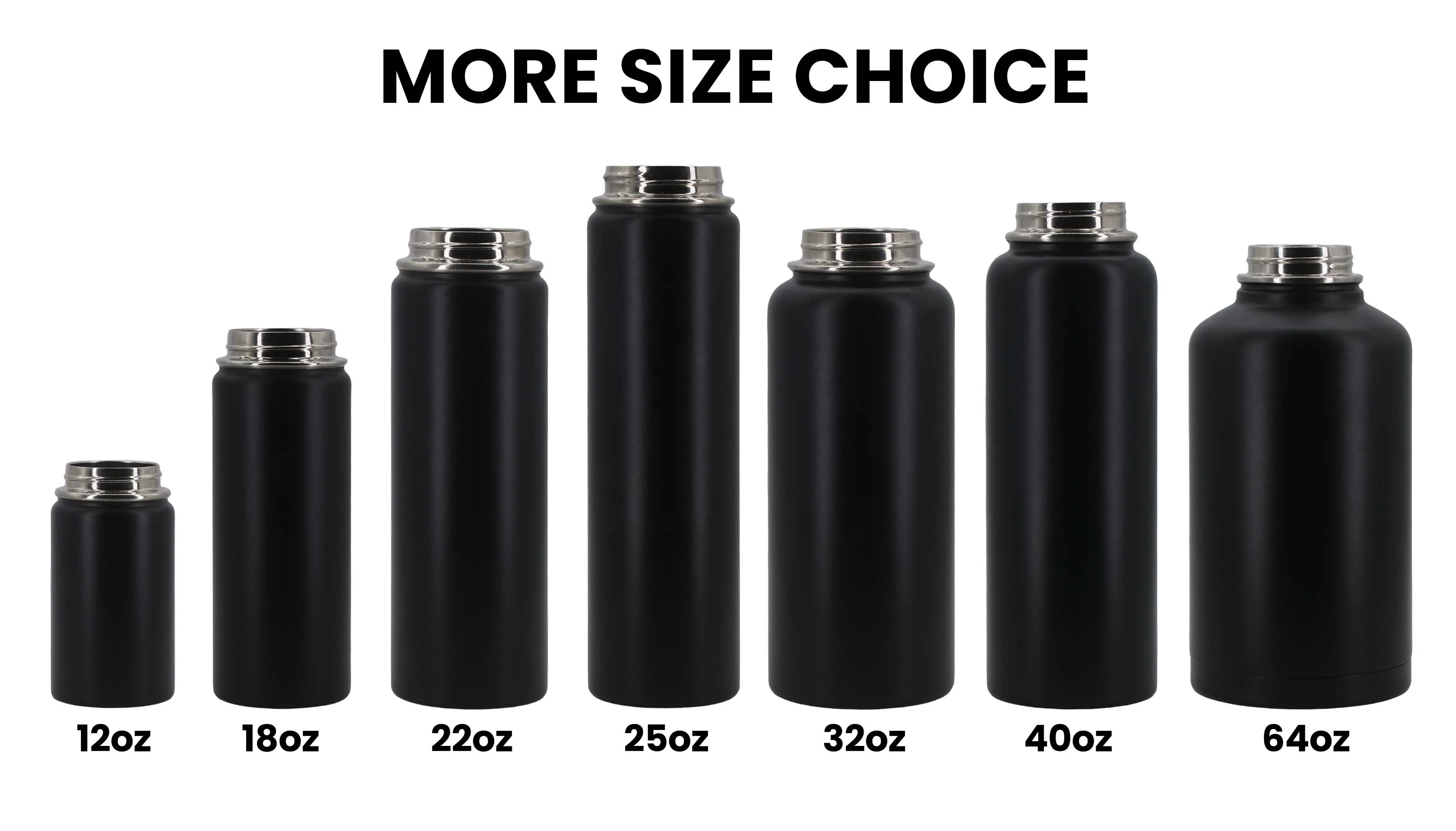 Custom-made 32oz Black Stainless Steel Sports Water Bottle Powder ...
