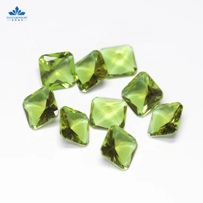 Hot Sell Custom Synthetic Zultanite Color Change Loose Stone 12x12mm Square Shapes Created Diaspore Gemstone for Pendant Jewelry