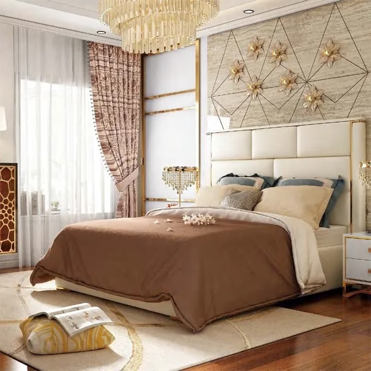 Australian Classical Luxury Solid Wood Bedroom Furniture Beds King Size Simple Stylish Bed