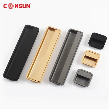 Zinc Alloy Recessed Wardrobe Drawer Cabinet Door Handle Furniture Hardware Handle