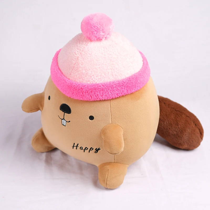 Custom Design 14'' Cute Beaver Plush Toy Stuffed Animals For Embroidery