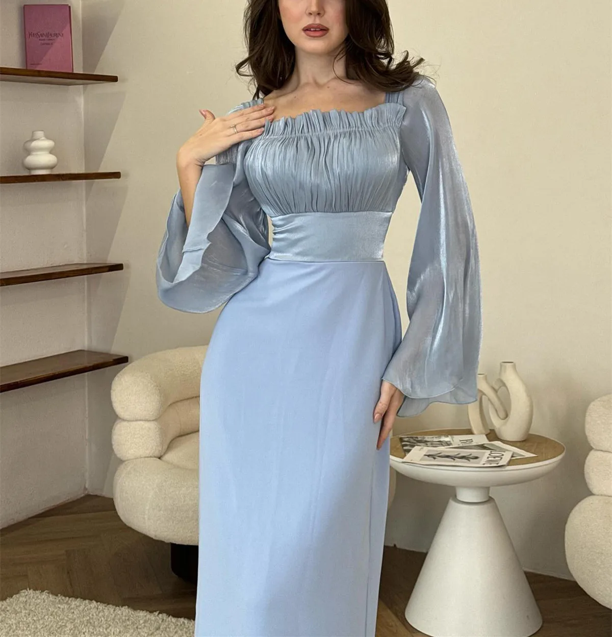Wholesale Puff hort leeves Evening Dress From Dubai Off houlder Casual mart Evening Dress,2 Pieces Wholesale Puff hort leeves Evening Dress From Dubai Off houlder Casual mart Evening Dress,2 Pieces