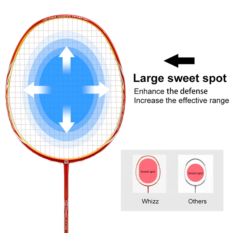 Ракетки для бадминтона launch WHIZZ A730 100% нано-углеродный графит