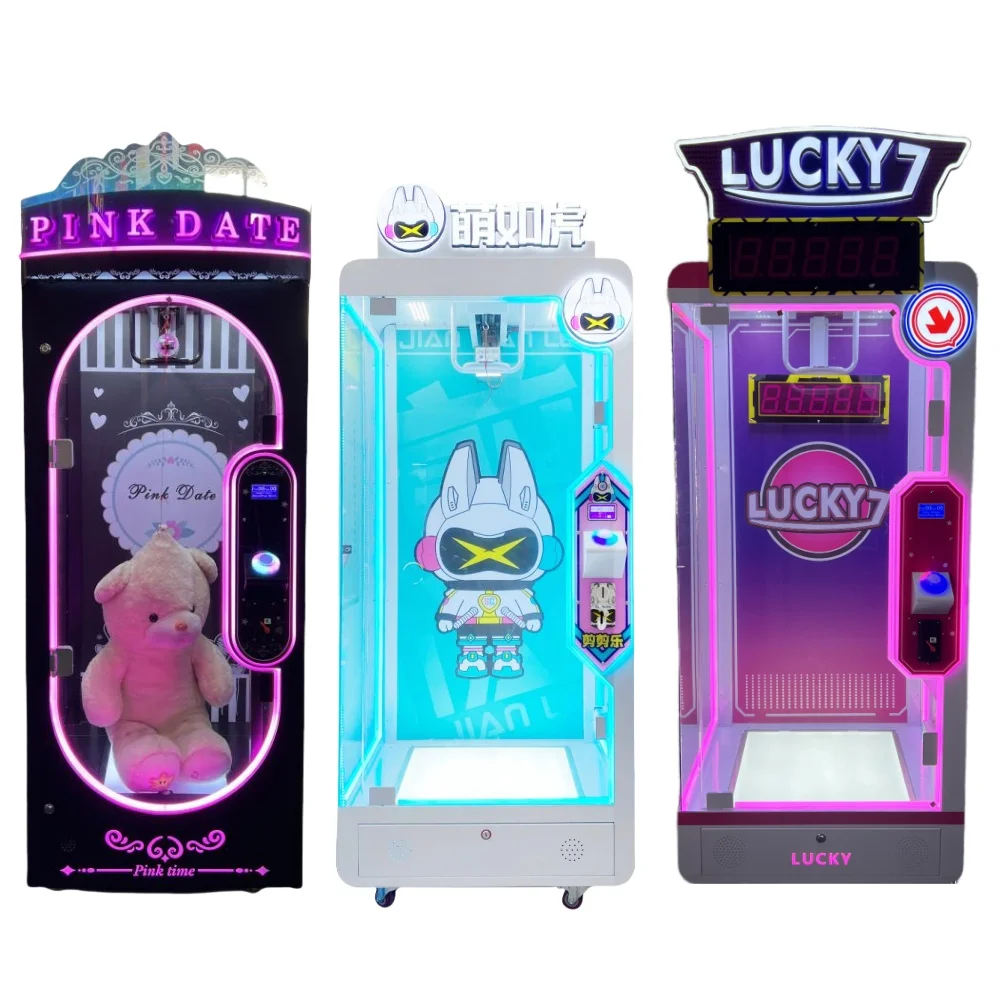 Pink Date Lucky Gift Prize Cut to Win Arcade Game Claw Machine