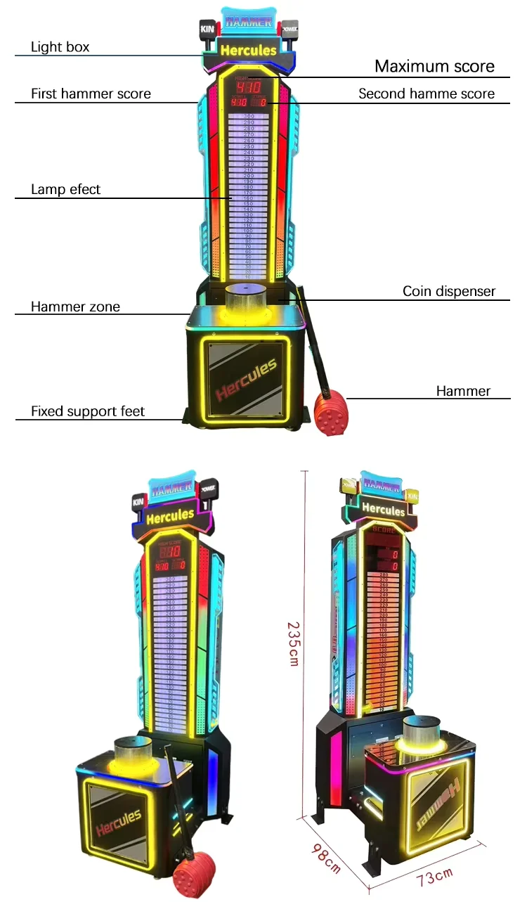 Funpark Customized Indoor Sports Hammer Strength Test Hammer Master Arcade Coin Operated Games supplier