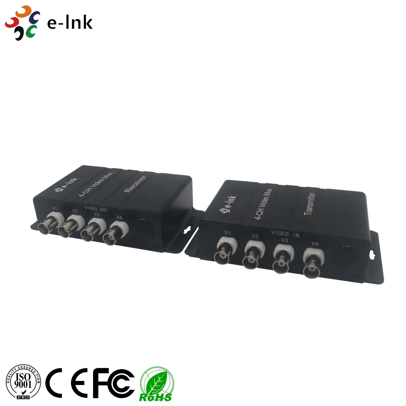 4 Channel Video Converter Transmitter and Receiver for Camera over One Coaxial Cable without Power Adapter