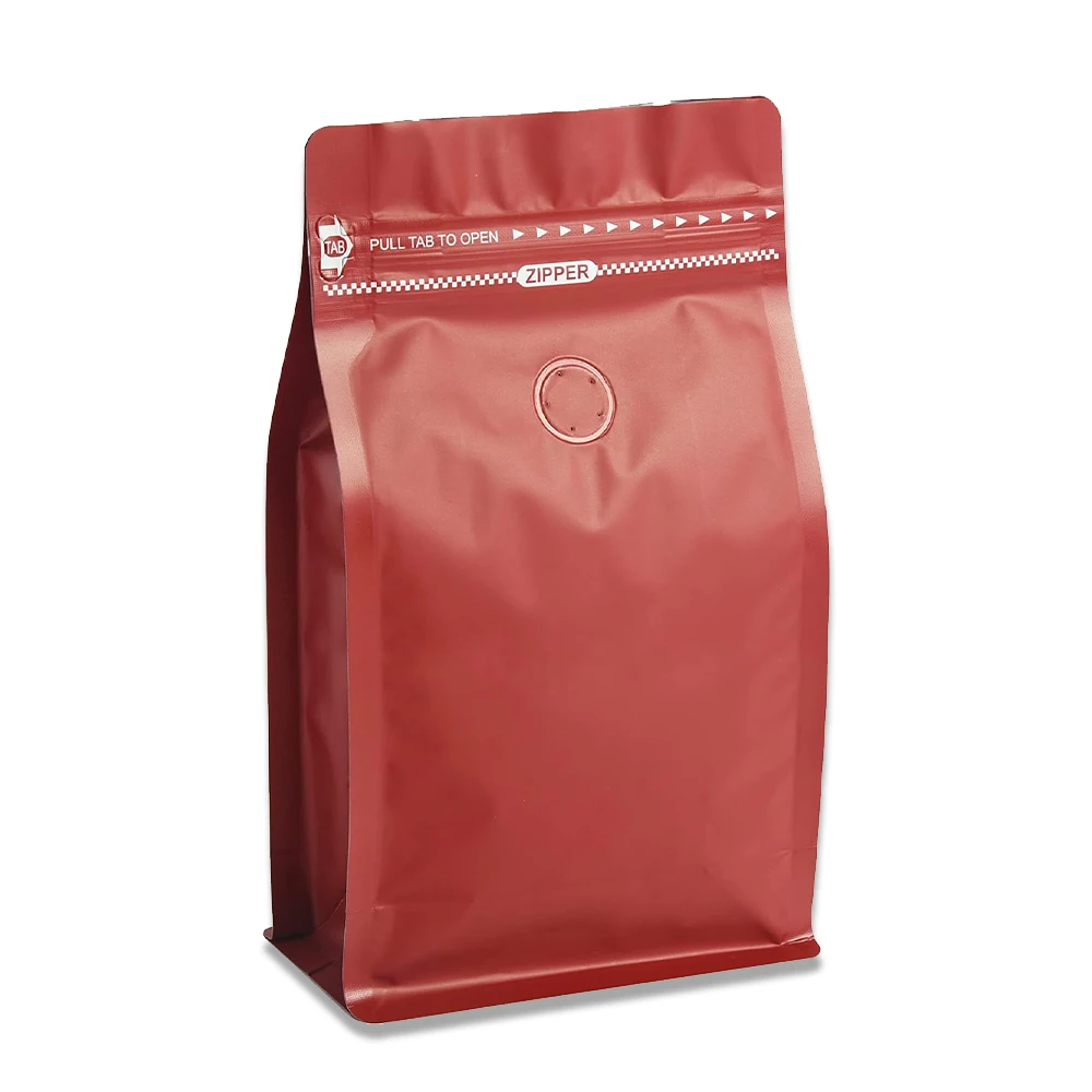 Custom Printed Logo Recyclable Resealable Aluminum Foil Coffee Bean Packaging Bags with Valve And Zipper
