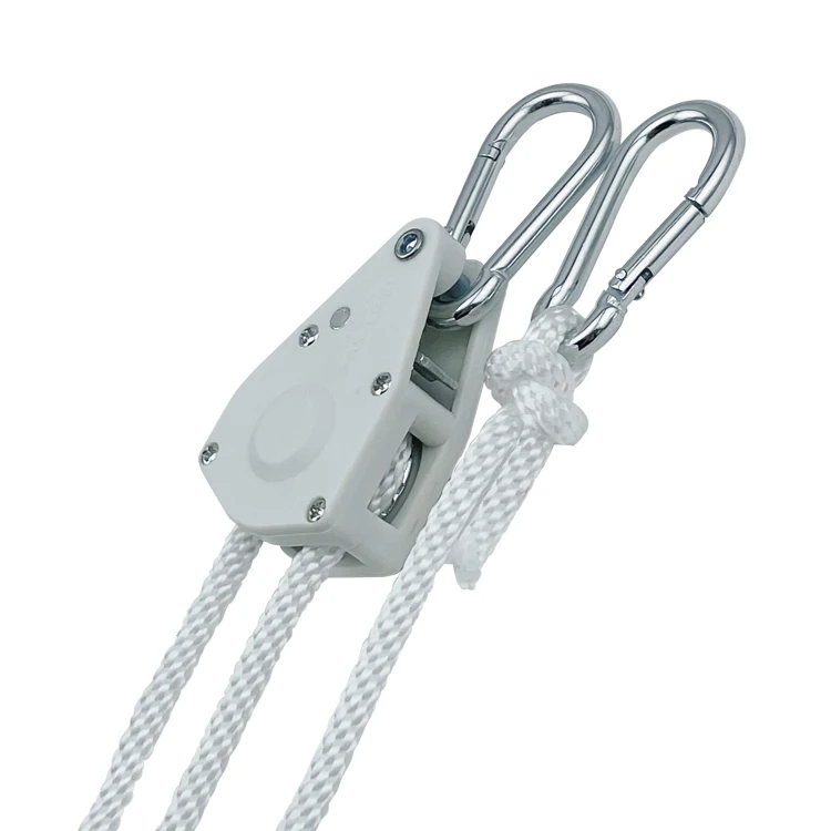 White 1/8" Rope Ratchet Light Hanger Use Aluminum Clip Instead of Knot factory