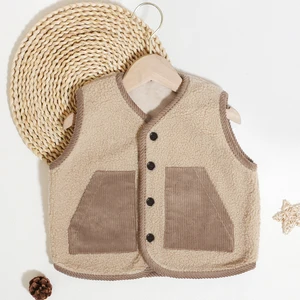 New Innovative Product Children's Sleeveless Vest Jacket With Outdoor Winter Button Design Kids Clothing Coat