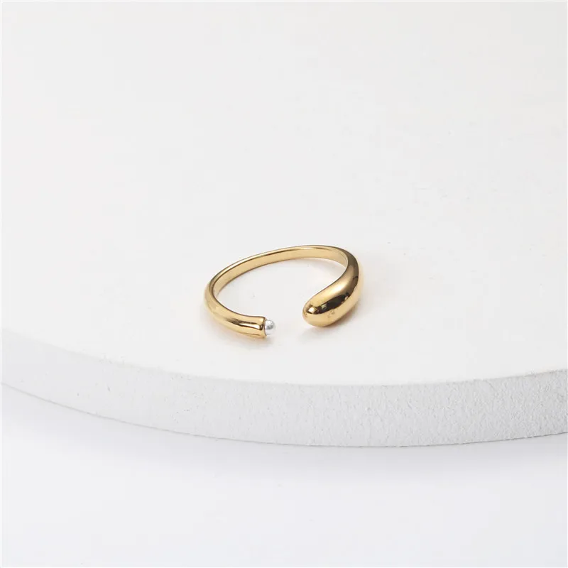 Europe Design Women One Head Big One Head Small Pearl Stainless Steel Open Ring