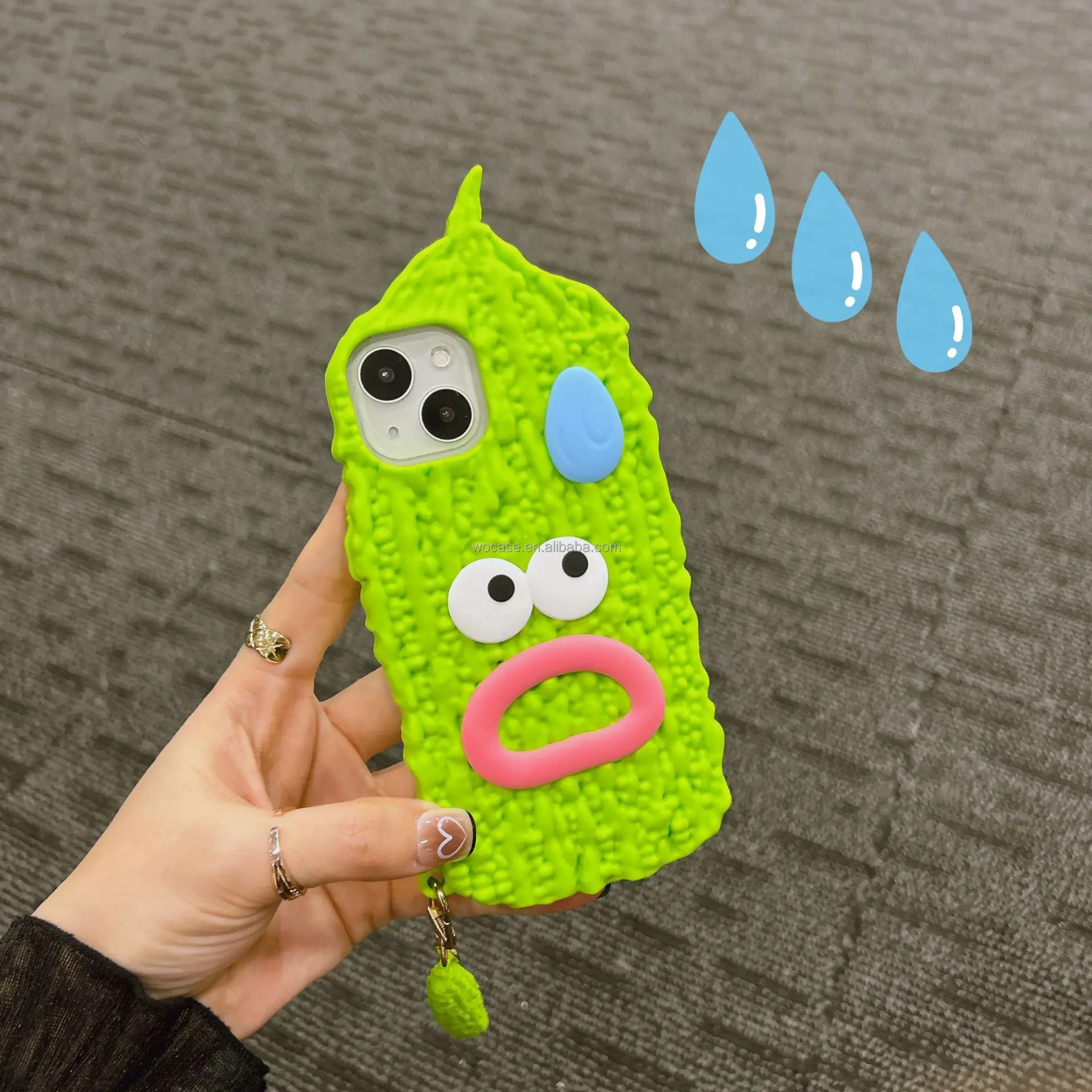 2023 Silicone Funny bitter gourd Spoof 3D Cover For Apple iphone 13 12 11 14 Pro max Mobile Phone Case Shell