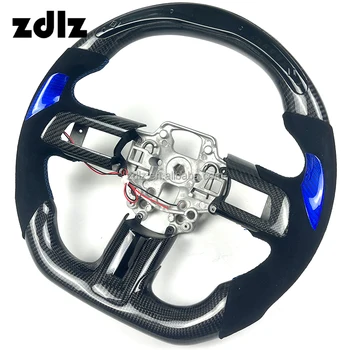 Special customization LED carbon fiber steering wheel fit 2015 2016 2017 2018 2019 2020 2021 2022 for Mustang steering wheel