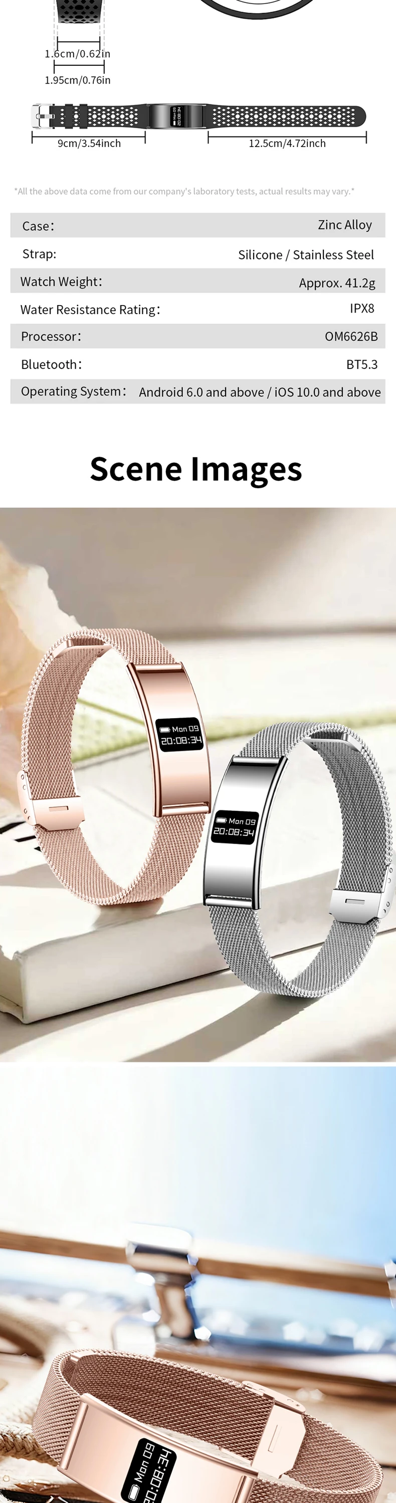 product wholese price b8 smart bracelet fashion jewelry nx wear app control heart rate blood oxygen sleep android watch for women-7