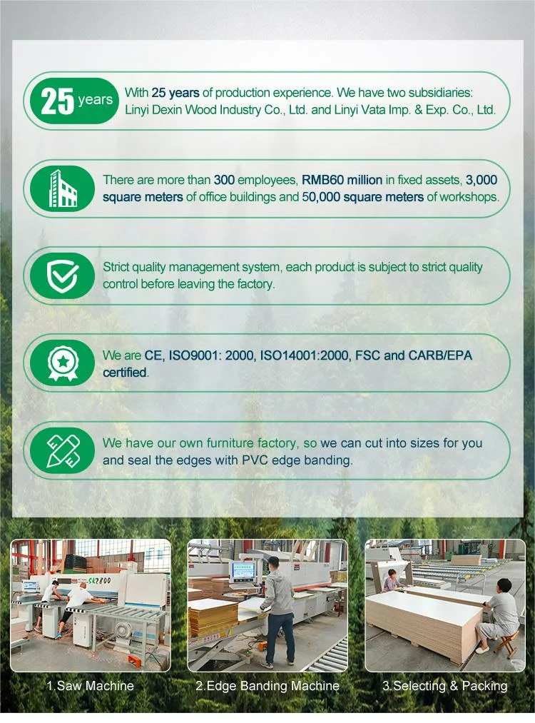 Water Resistant 18mm White Melamine Faced Mdf Panel 4x8 Laminated Board