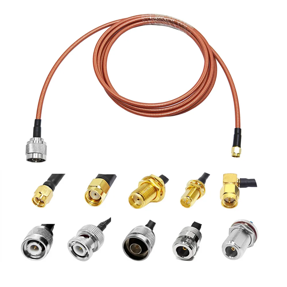 2m RF Jumper Cable SMA Male Plug Straight to N Male for RG400 RG142Cable Assembly Pigtail Coaxial Extension