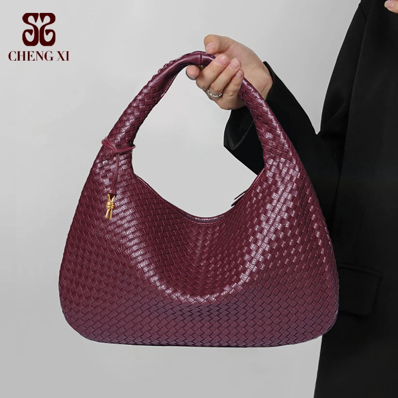 2025 Factory Direct Sales Lady Handbag Fashion Handmade Woven Bag Retro Fashion Versatile Single Shoulder Underarm Lady Handbag